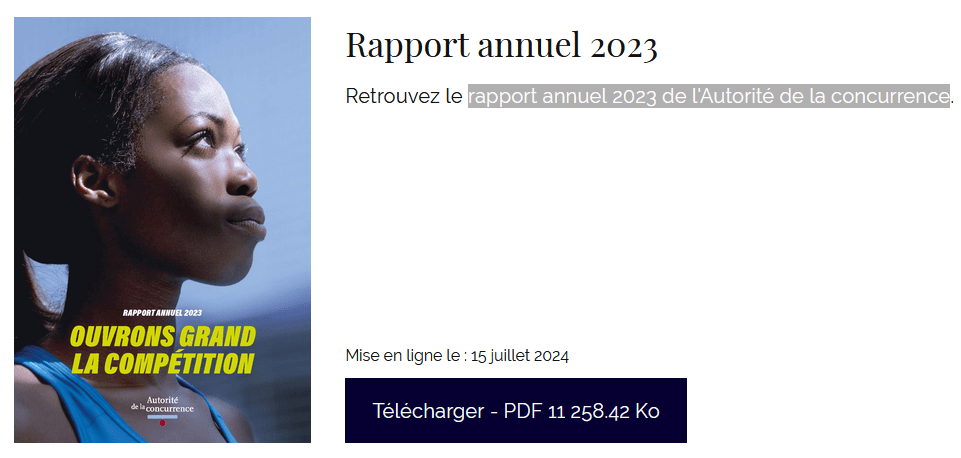 Rapport annuel 2023 de l&rsquo;Autorité de la&nbsp;concurrence
